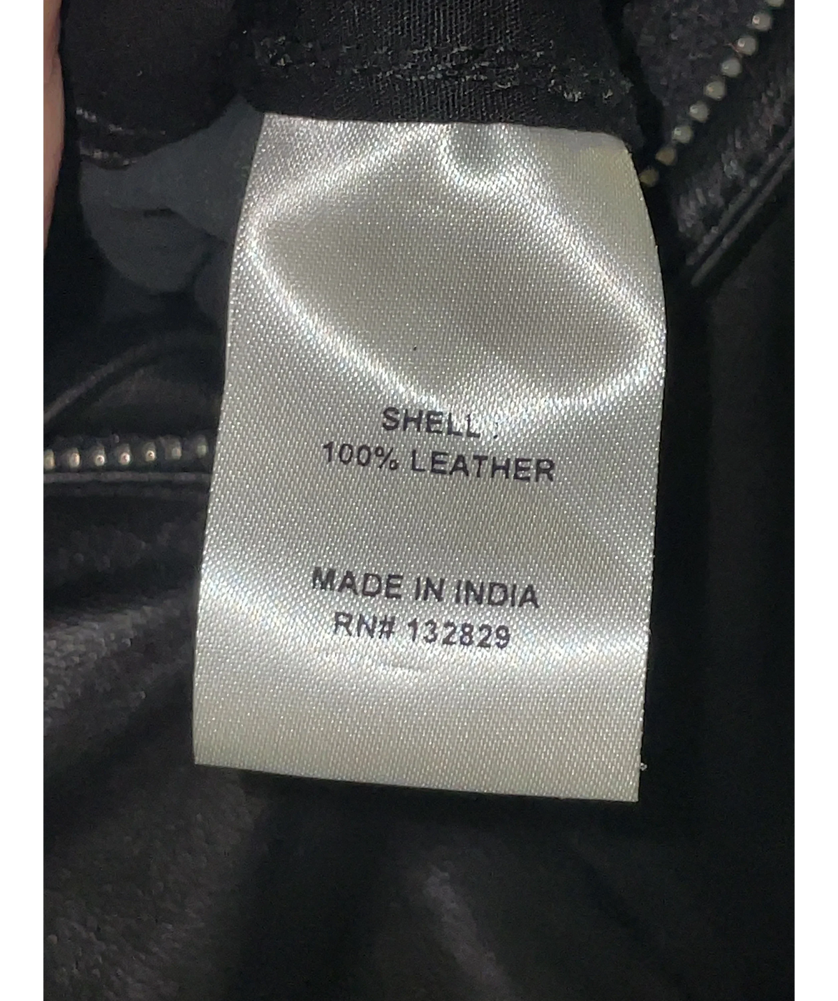 L'academie Black Savon Leather Shorts, size UK S — label