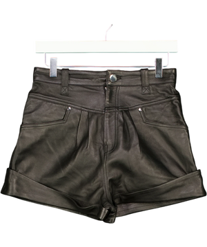 L'academie Savon Leather Shorts Black UK S