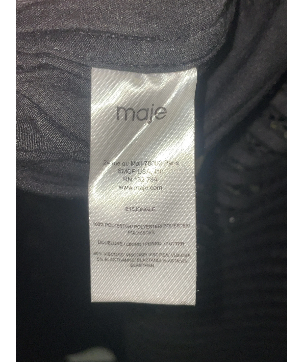 Maje Black Colour, size UK 8 — label