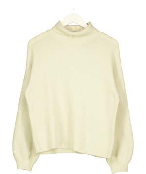 L'academie Cream Ribbed Turtleneck UK S