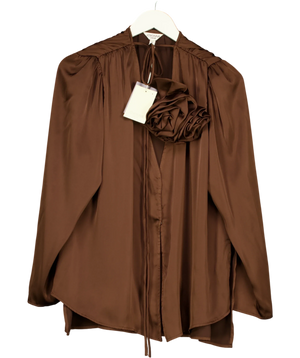 Jovonna London Corsage Blouse Brown UK S