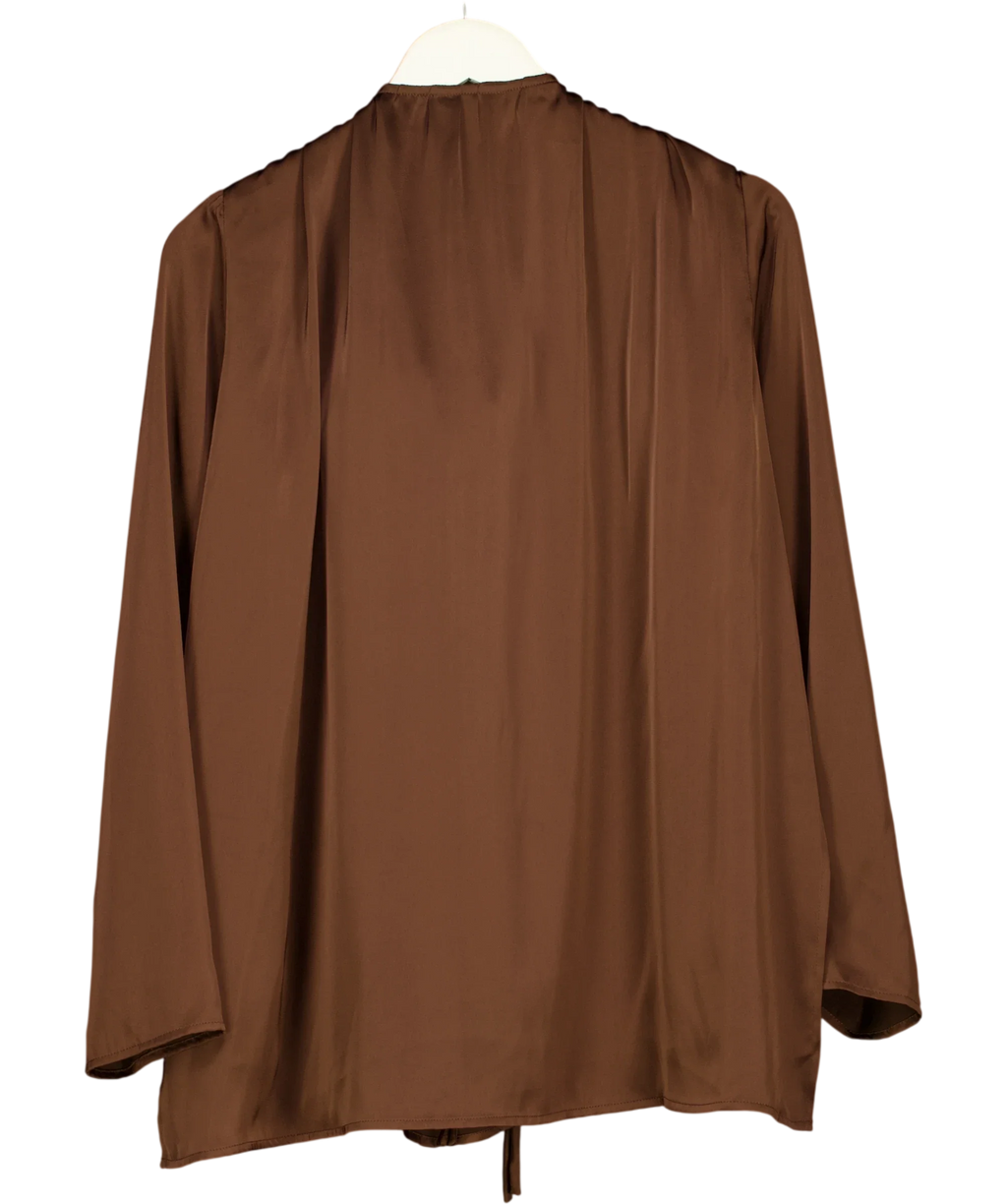 Jovonna London Brown corsage blouse, size UK S — back