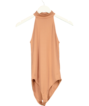 Zara Brown And Orange Mock Halter Bodysuit S