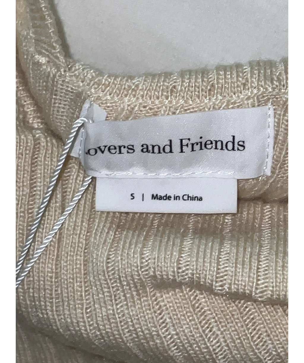 Lovers & Friends Cream Booker Sweater, size UK S — care label