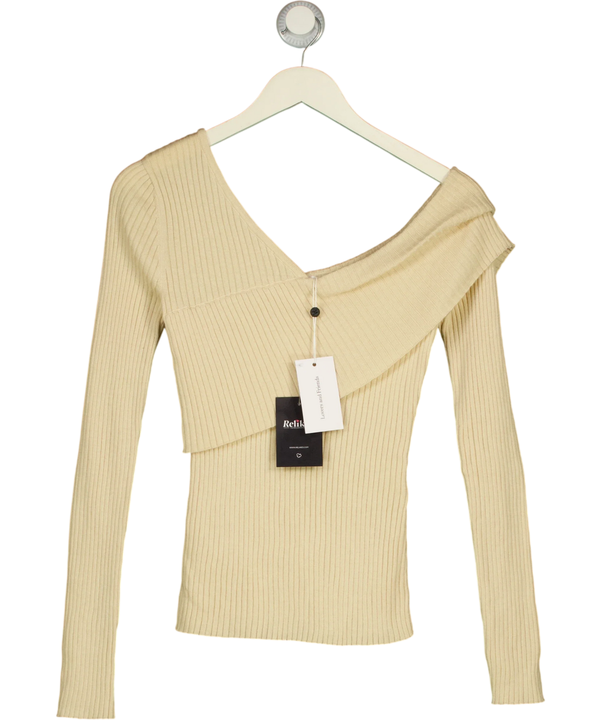 Lovers & Friends Cream Booker Sweater, size UK S — front