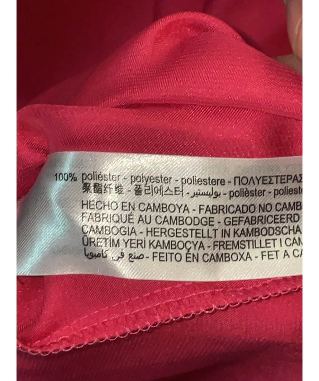 ZARA Pink pink satin-finish relaxed shirt, size UK S — label