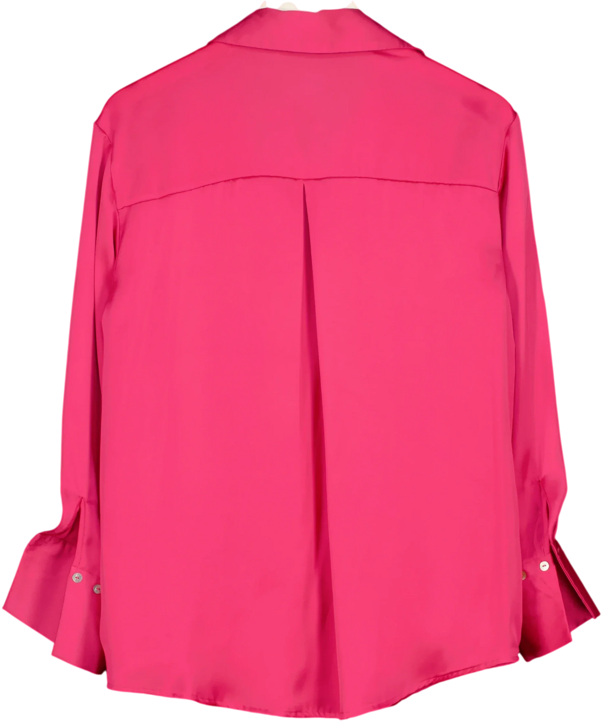 ZARA Pink pink satin-finish relaxed shirt, size UK S — back