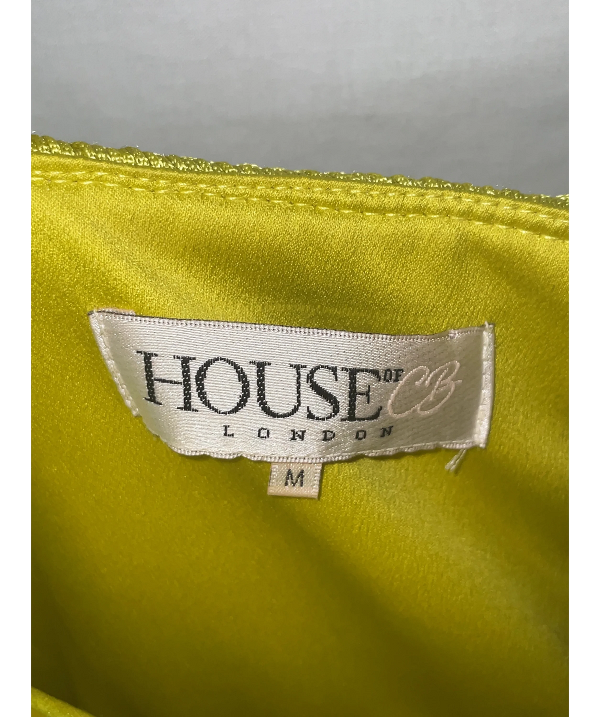 House of CB Green Colour, size UK M — care label
