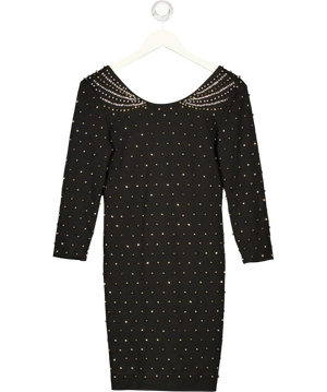 H&M Black And Metallic Embellished Dress UK S