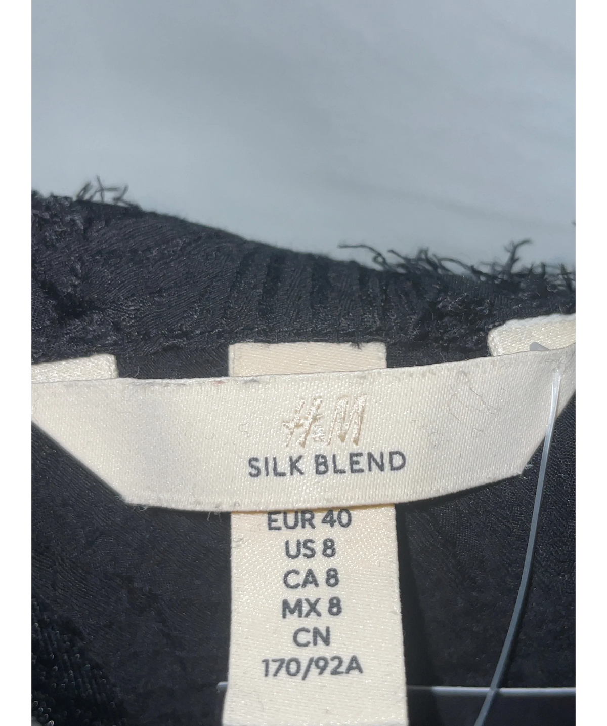H&M Black Black Textured Silk-Blend Maxi Dress, size UK 12 — detail