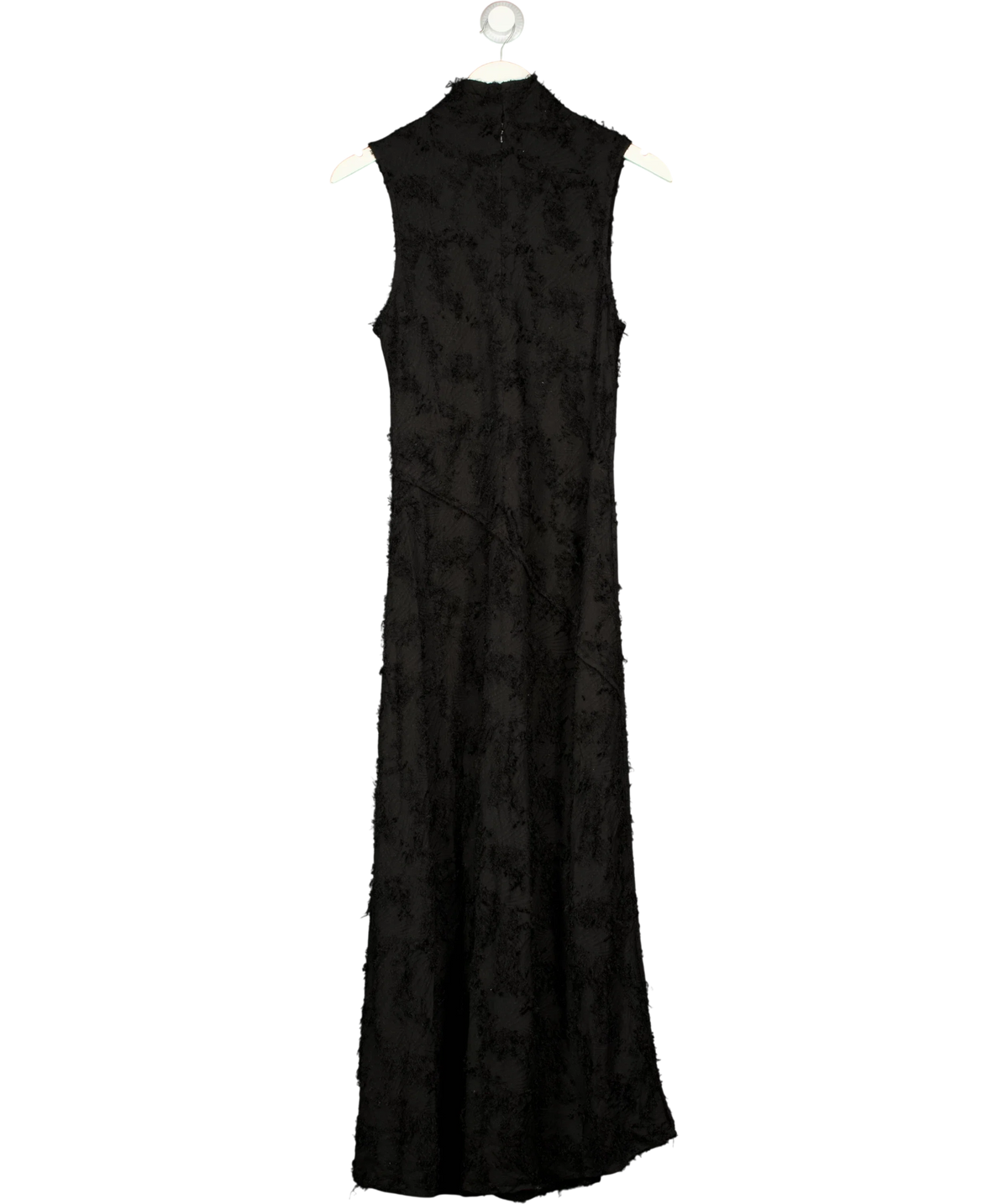 H&M Black Black Textured Silk-Blend Maxi Dress, size UK 12 — back