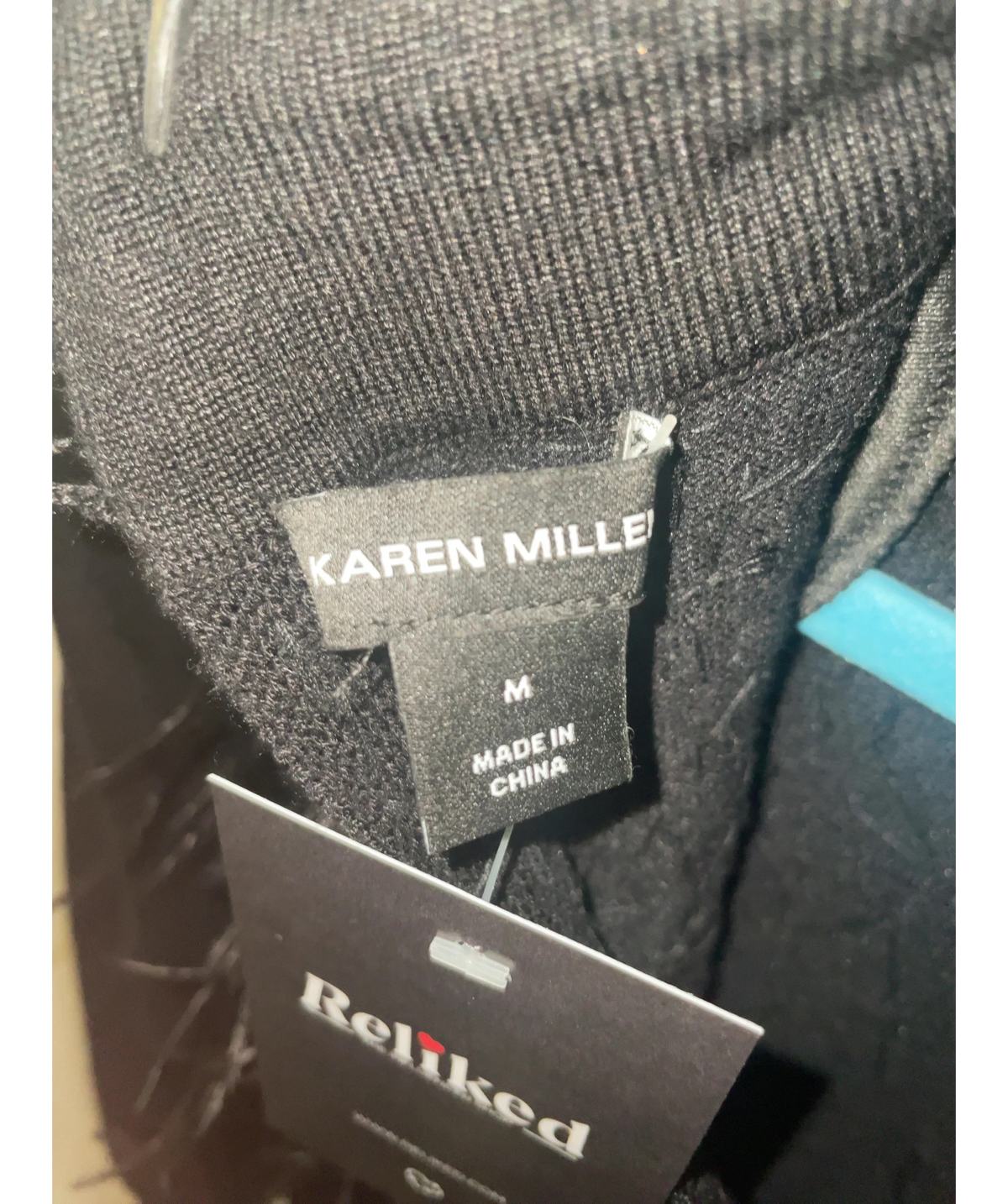 KAREN MILLEN Black Colour, size UK M — care label