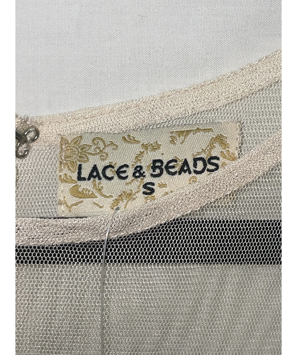 Lace & Beads Cream Colour, size UK S — detail