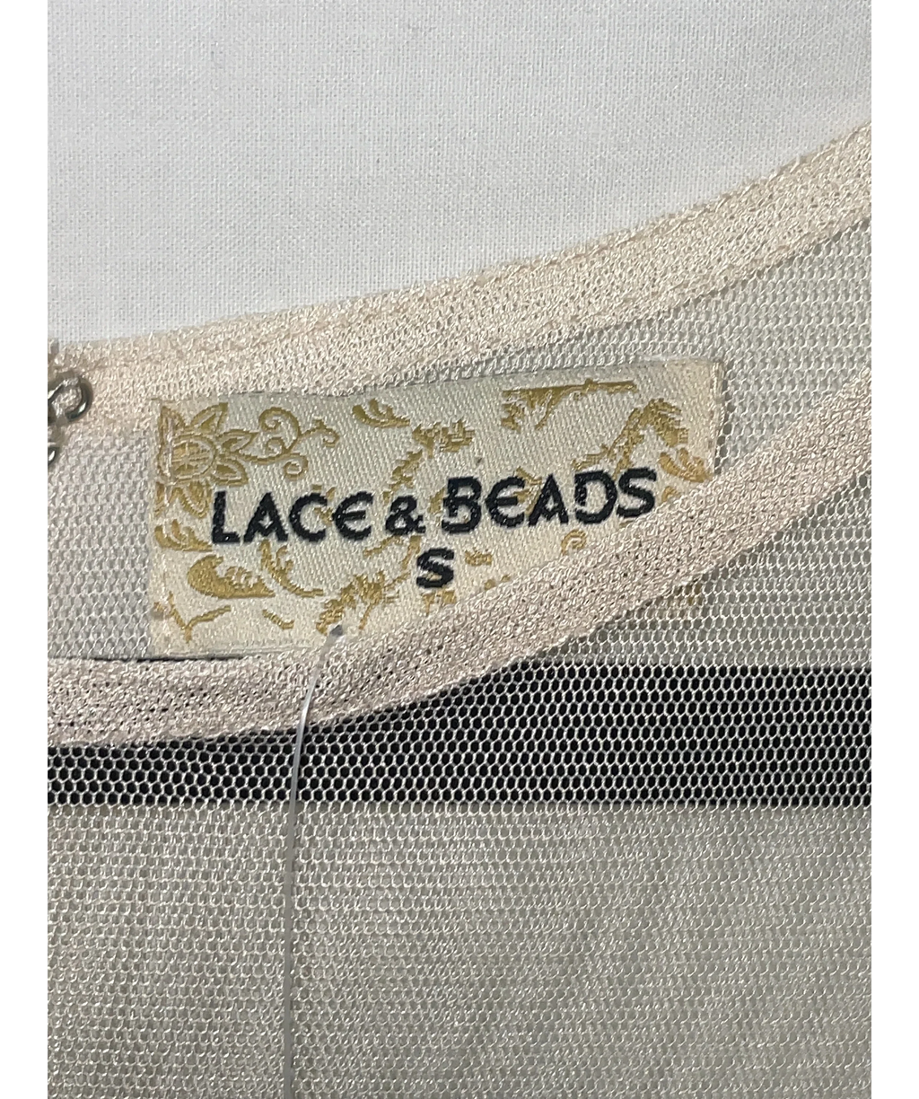 Lace & Beads Cream Colour, size UK S — care label