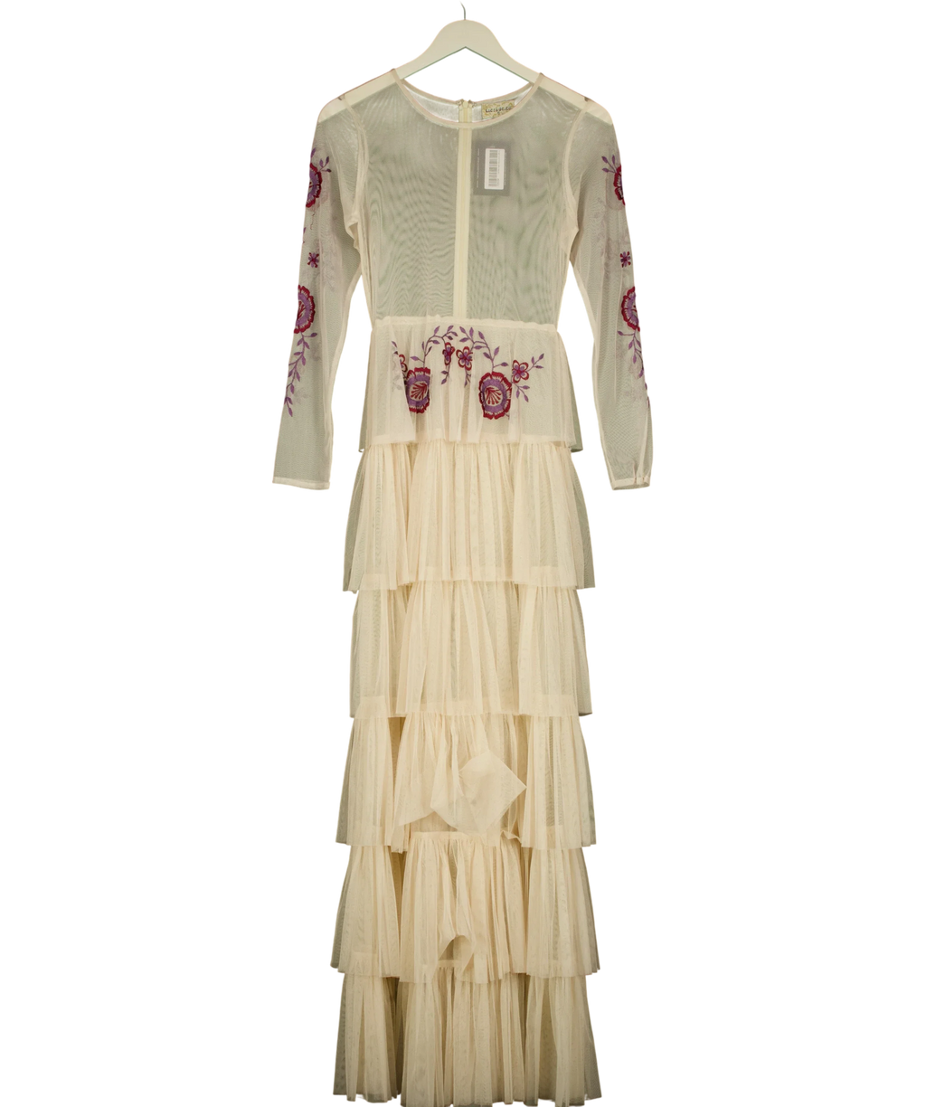 Lace & Beads Cream Colour, size UK S — front