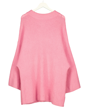 H&M Pink Ribbed  Oversize Mohair Blend Sweater UK M