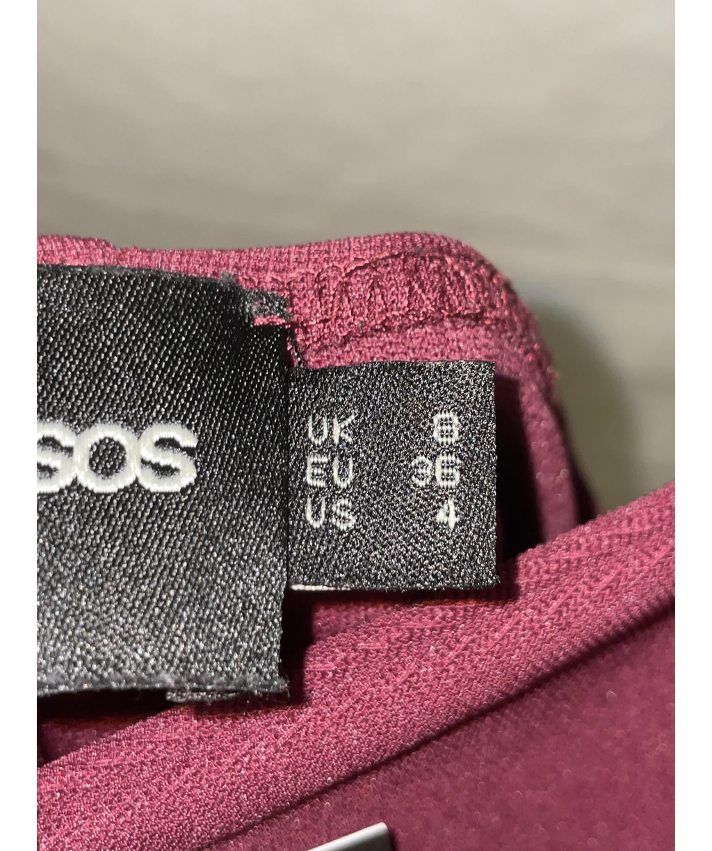 ASOS burgundy Colour, size UK 8 — care label