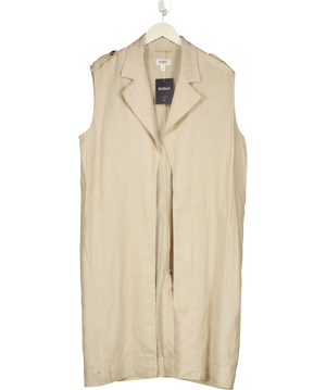 The Drop Beige Lapel Vest UK S