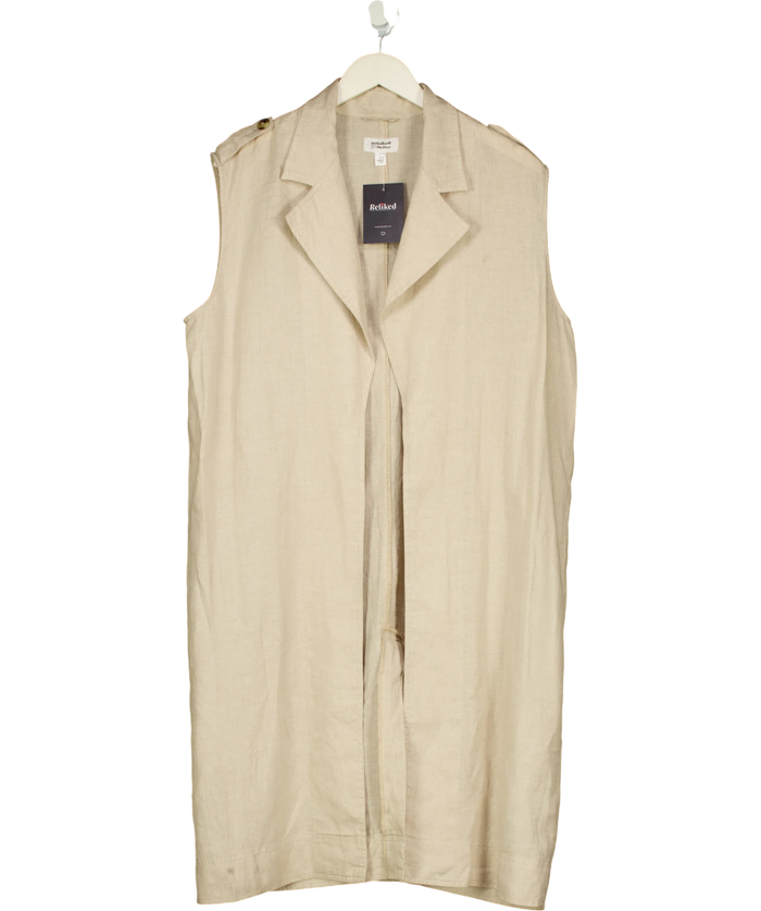 The Drop Beige Lapel Vest UK S