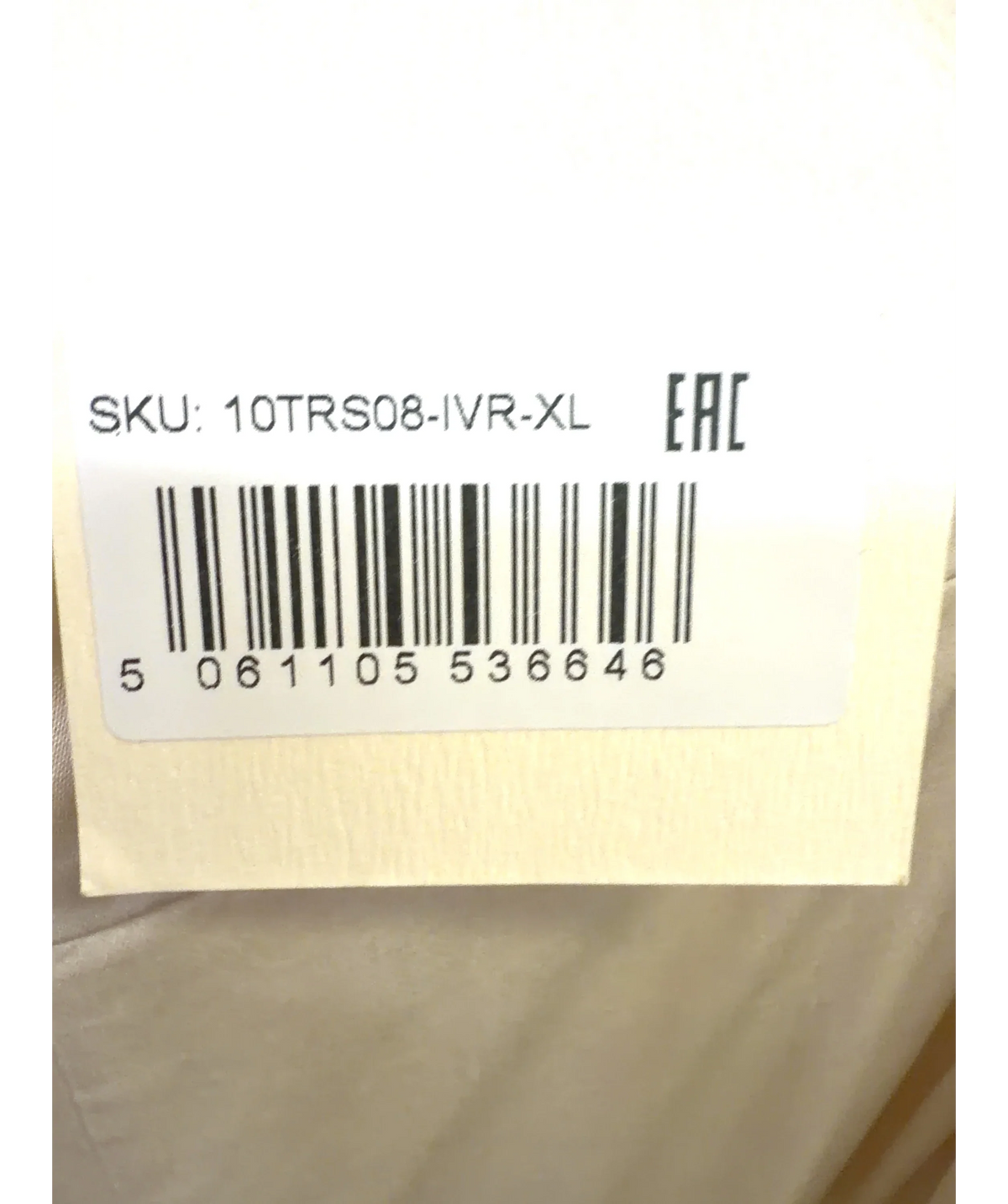 JAKI LONDON ivory Gigi Satin Trousres, size UK XL — care label