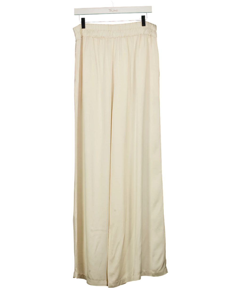 JAKI LONDON ivory Gigi Satin Trousres, size UK XL — back