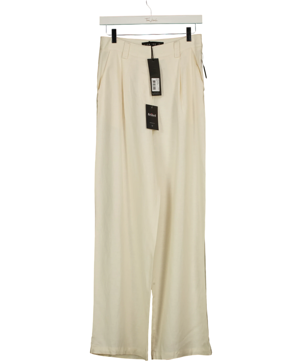 Lioness ivory La Quinta Pant, size UK XS — front