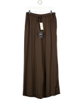 JAKI LONDON Brown Nora Drawstring Satin Pants, size UK XL — front