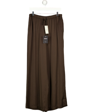 Jaki London Nora Drawstring Satin Pants Brown Uk Xl