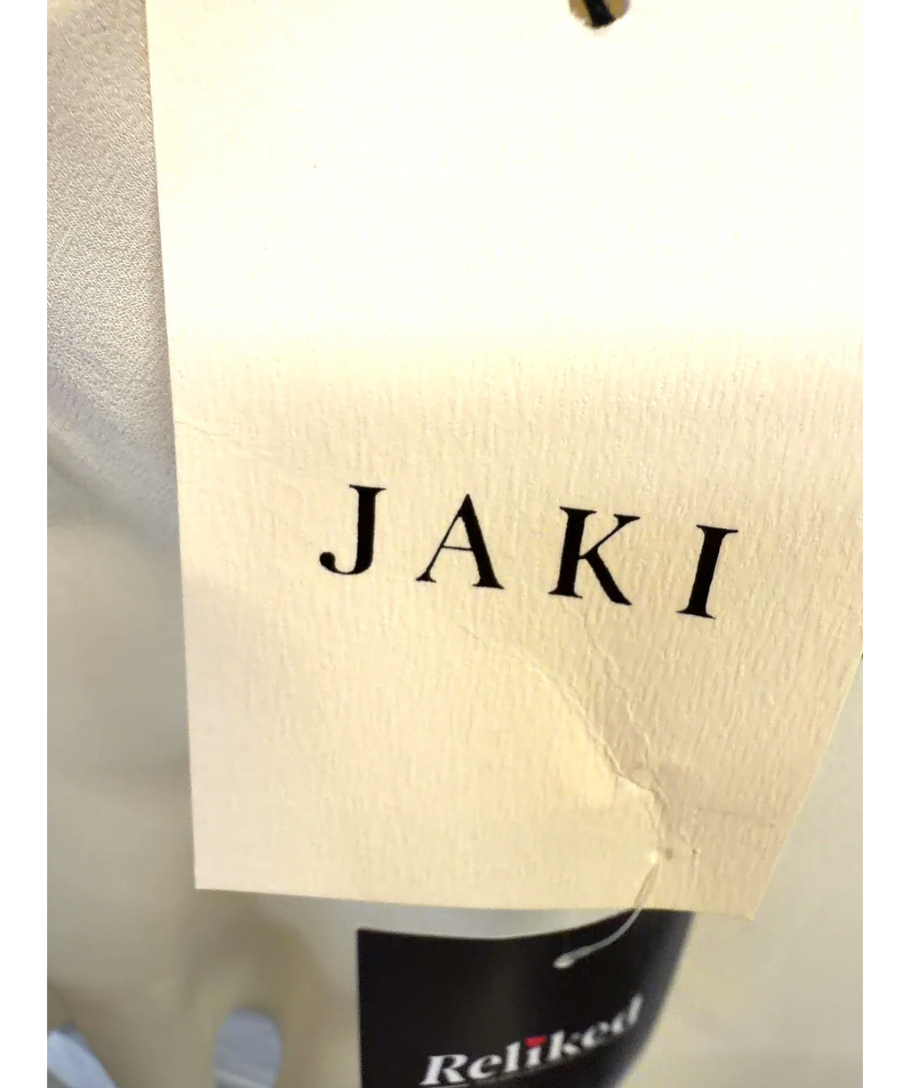 JAKI LONDON Cream asymmetric draped top, size UK XL — detail