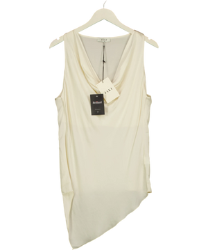 JAKI LONDON Les Asymmetric Cowl Neck Top Cream UK XL
