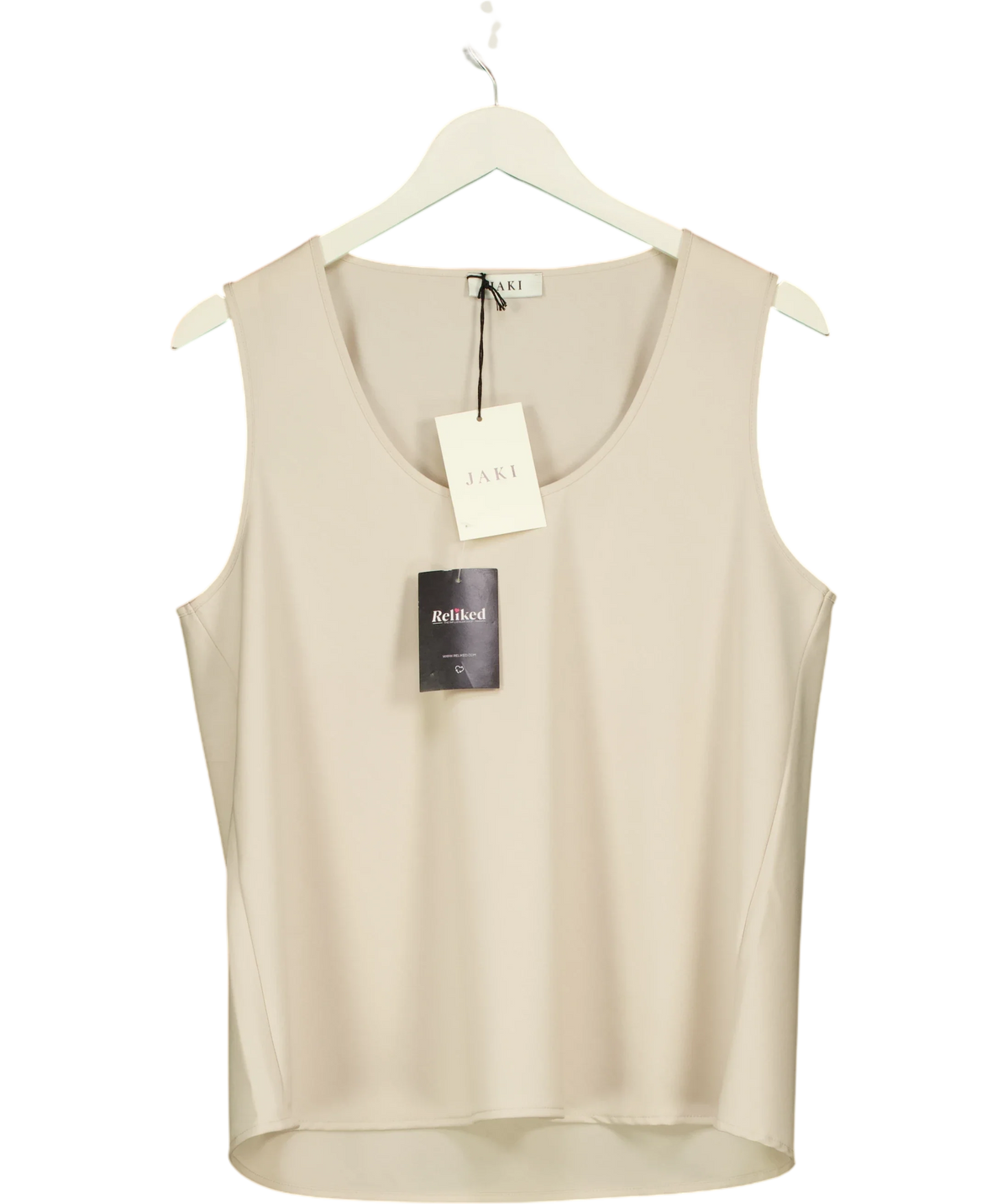 JAKI Beige Liori Scoop Neck Vest Top, size UK XL — front