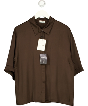 JAKI Rhea Satin Shirt Brown UK XL