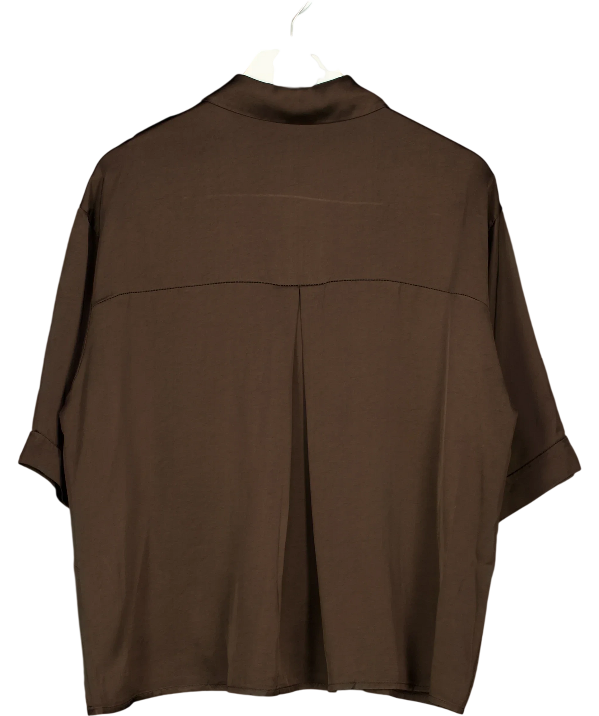 JAKI Brown Rhea Satin Shirt, size UK XL — back