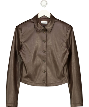 Henne Brown Smooth Leather look Daria Shirt UK 8