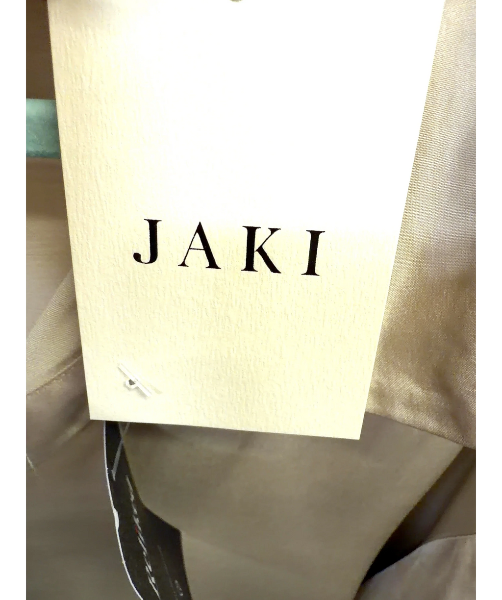 JAKI LONDON Beige Rhea Satin Shirt, size UK XL — detail