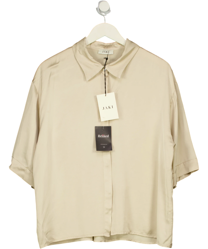 Jaki London Rhea Satin Shirt Beige UK XL
