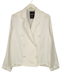 Dagmar White Db Silk Blazer Top, size UK M — front