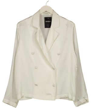 Dagmar Db Silk Blazer Top White UK M