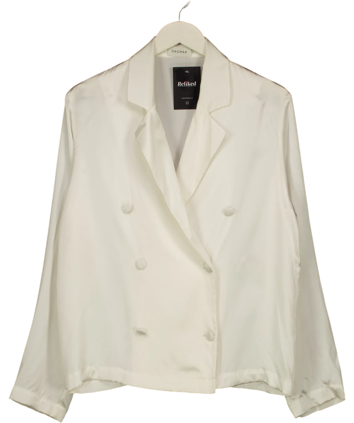 Dagmar White Db Silk Blazer Top, size UK M — front
