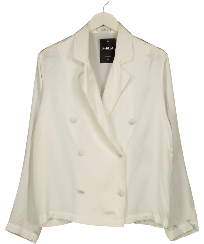 Dagmar Db Silk Blazer Top White UK M