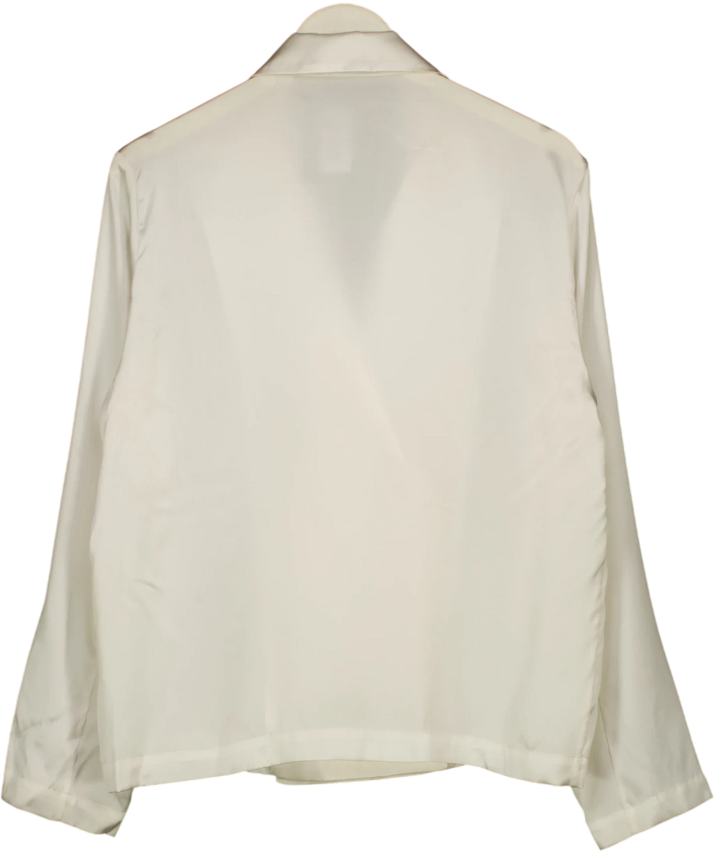 Dagmar White Db Silk Blazer Top, size UK M — back