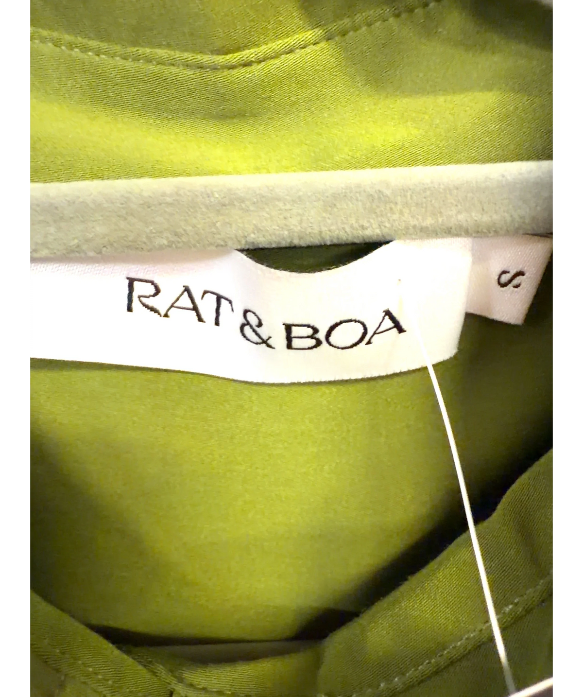 Rat & Boa Green Willow Shirt, size UK S — detail