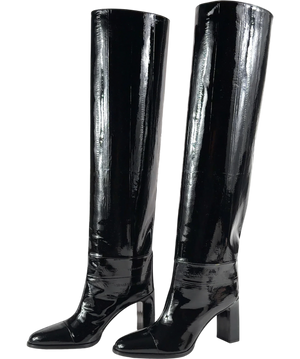 Jimmy Choo Caly Over The Knee 85 Black Boots UK 6