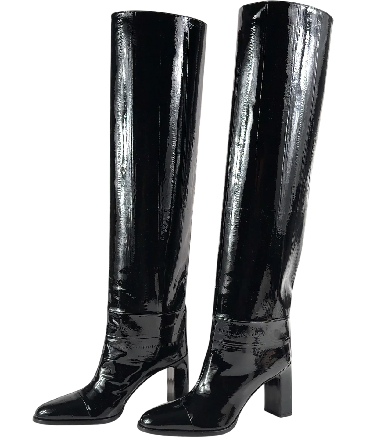 Jimmy Choo Black Caly Over The Knee 85, size UK 6 EU 39 👠 — front