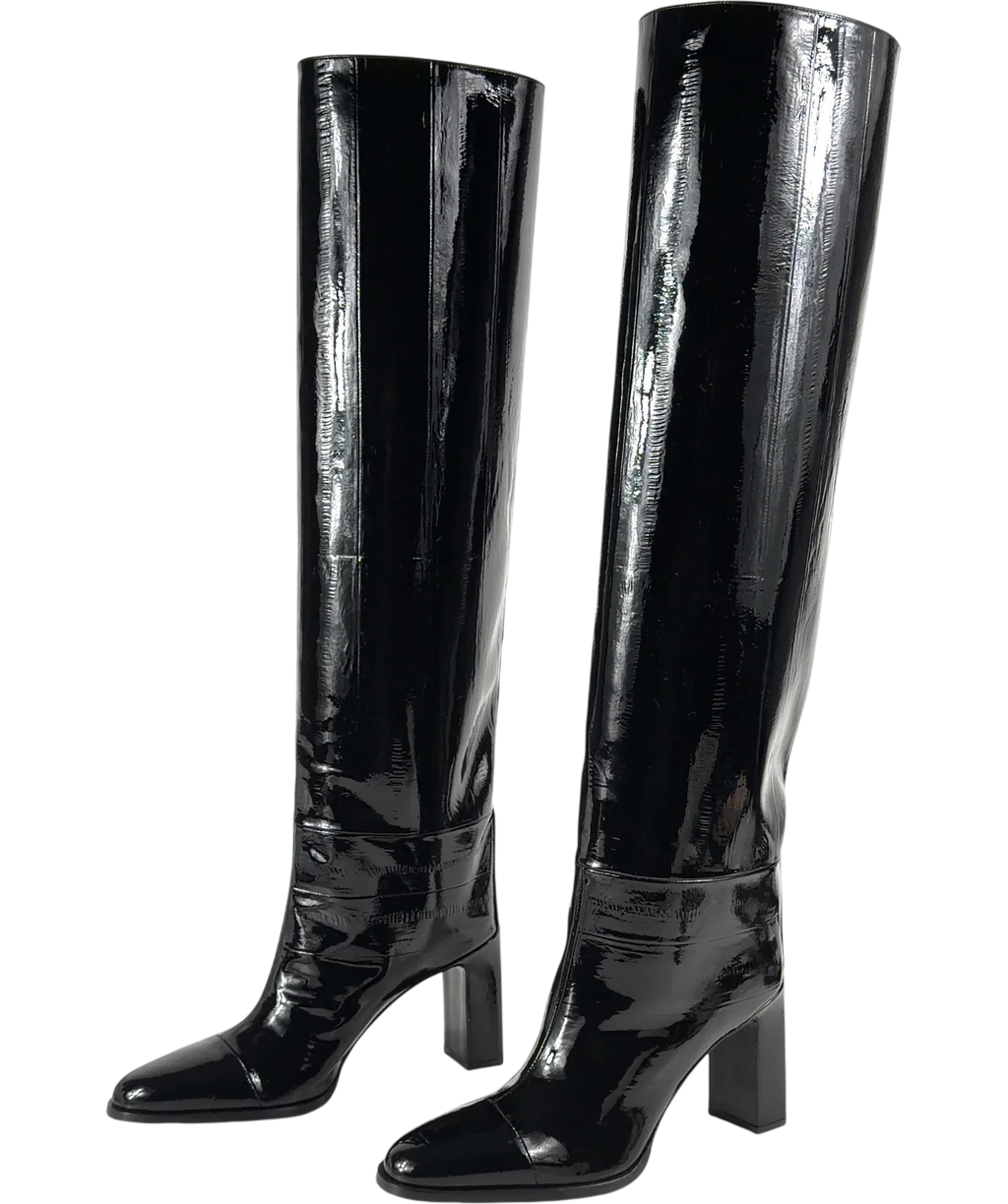 Jimmy Choo Black Caly Over The Knee 85, size UK 6 EU 39 👠 — label