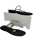 NAGHEDI Black Gaia Sandal, size UK 6 EU 39 👠 — front