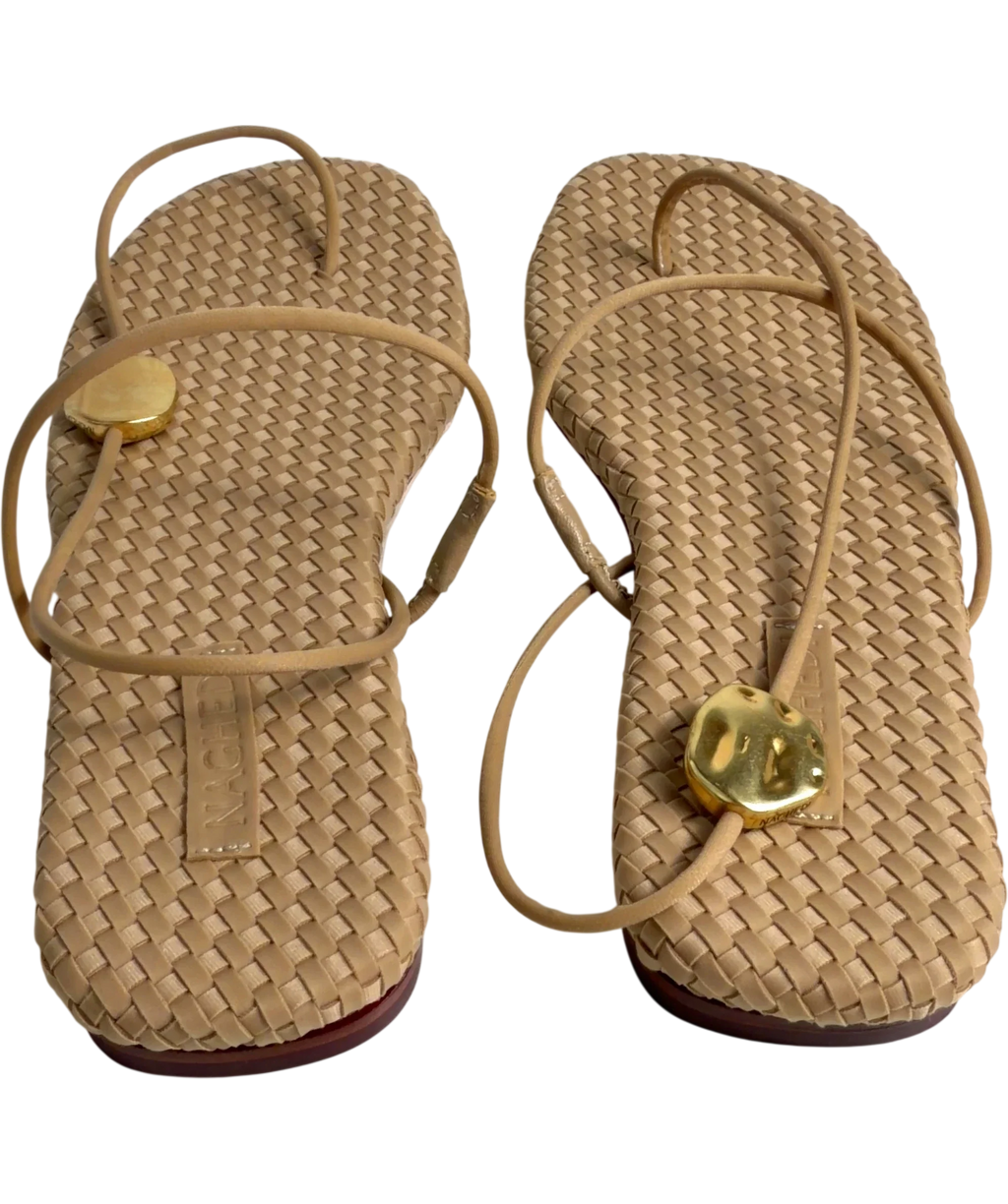 NAGHEDI camel GAIA SANDAL, size UK 6 EU 39 👠 — back