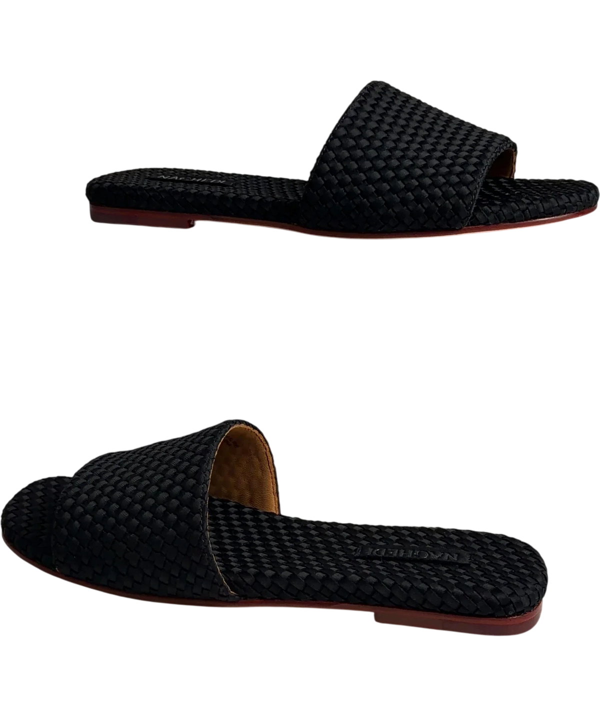 NAGHEDI Black ST.BARTHS SLIDE, size UK 6 EU 39 👠 — front