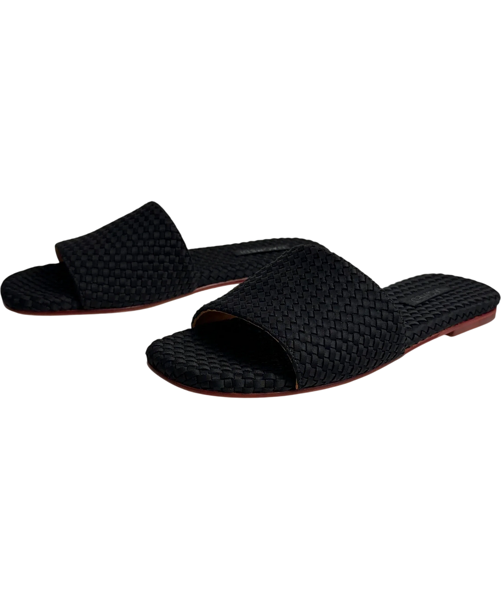 NAGHEDI Black ST.BARTHS SLIDE, size UK 6 EU 39 👠 — label