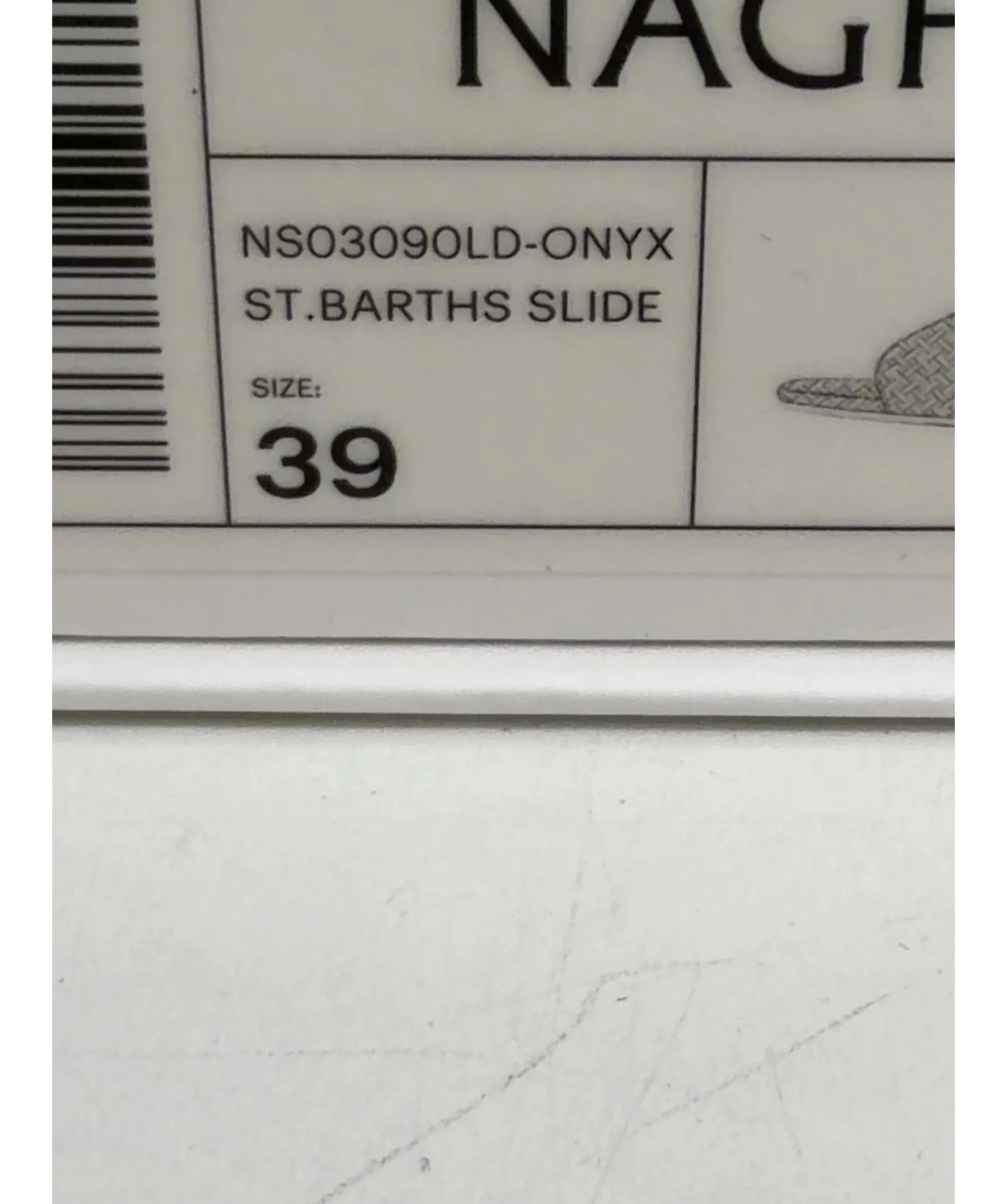 NAGHEDI Black ST.BARTHS SLIDE, size UK 6 EU 39 👠 — fabric detail
